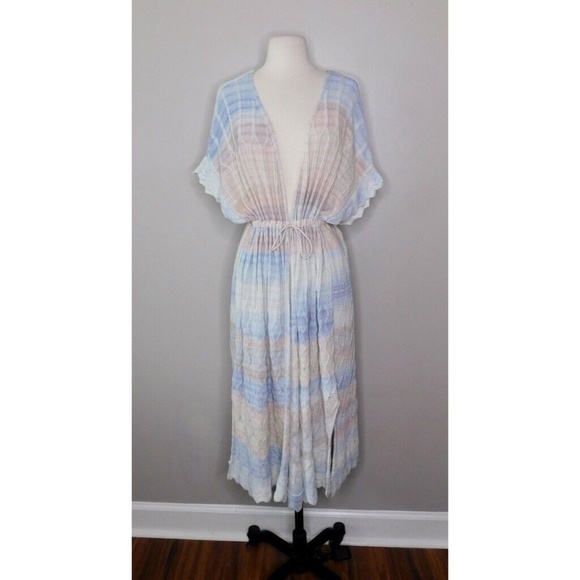 Anthropologie KNITTED & KNOTTED Pastel Ombré Beach Duster Cardigan Medium Petite - Picture 3 of 14